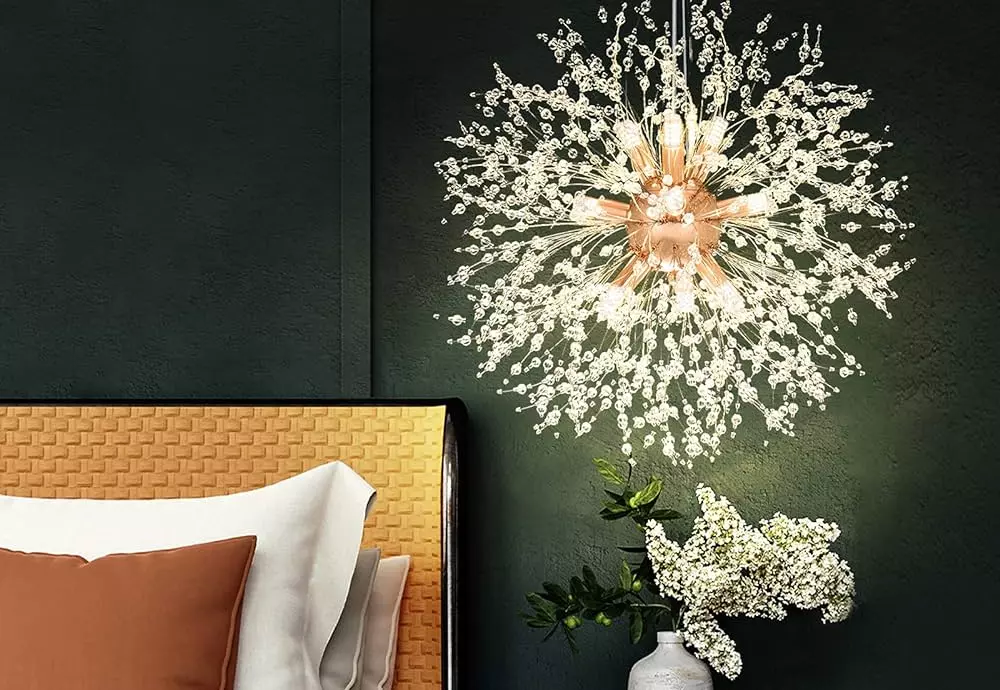 crystal globe chandelier light